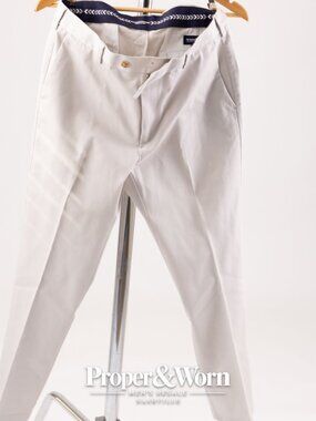 travelSMART Roundtree & Yorke Slim Fit Light Khaki Wheat Flat Front Pants 34x29